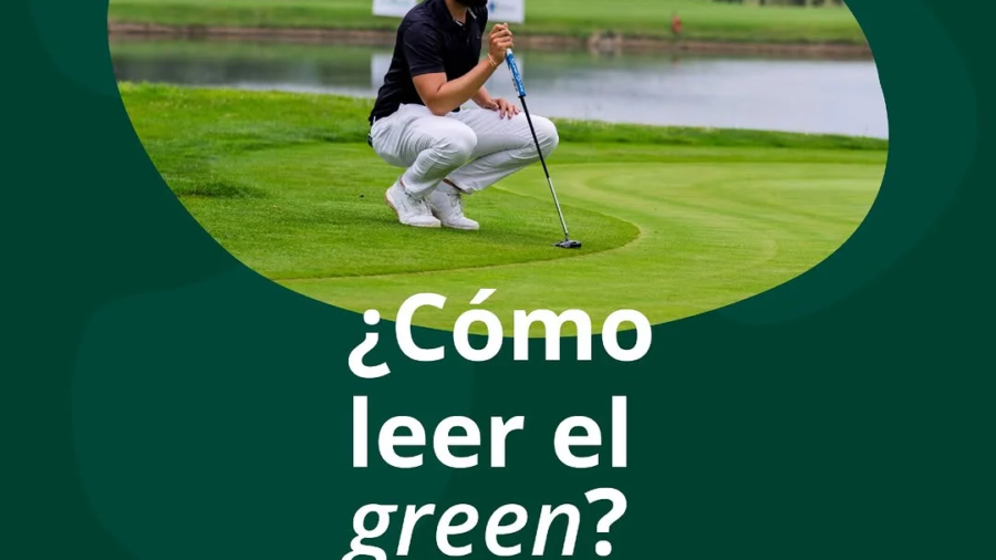 Golfista aprendiendo a leer el green en Meaztegi Golf, Bizkaia