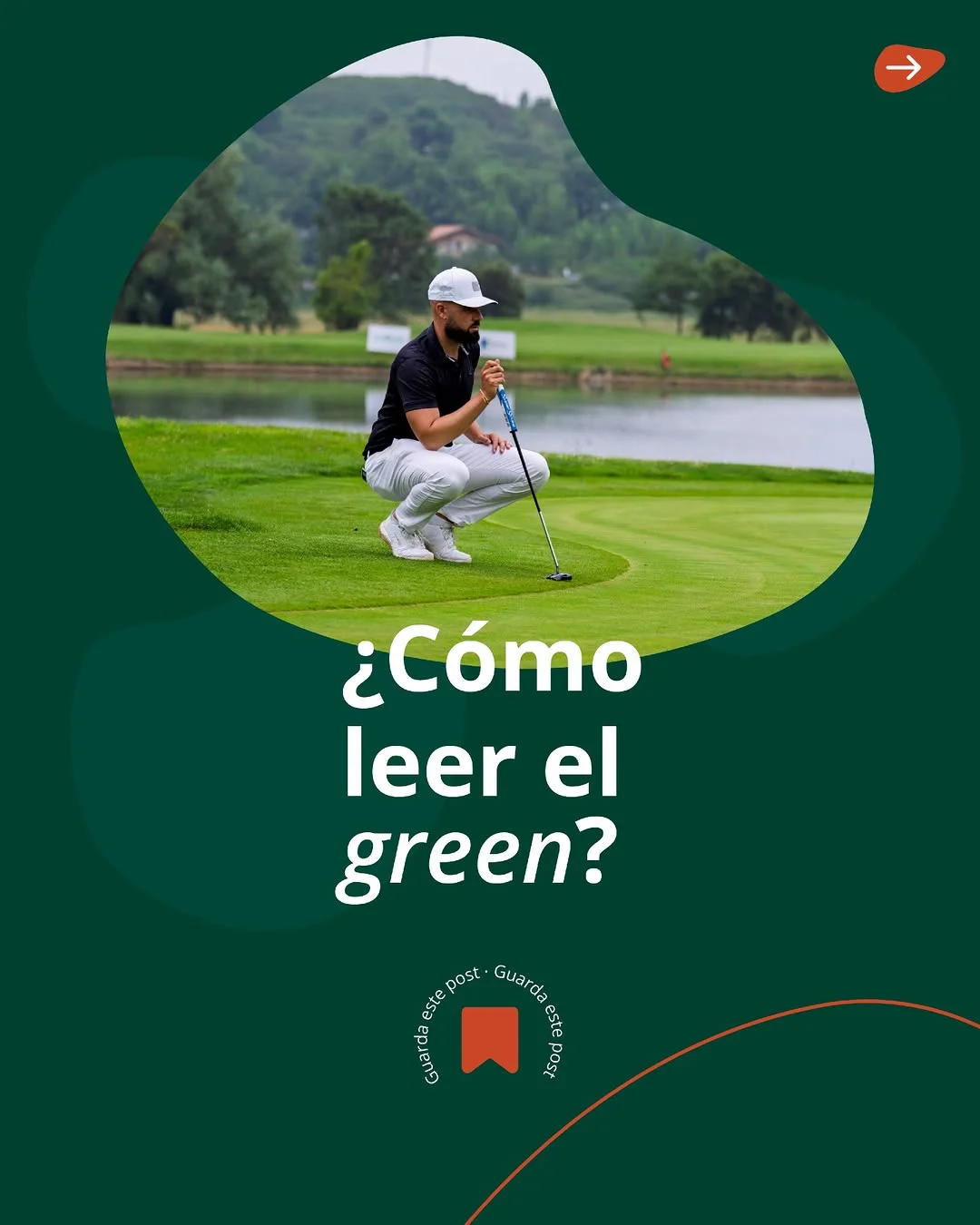 Golfista aprendiendo a leer el green en Meaztegi Golf, Bizkaia