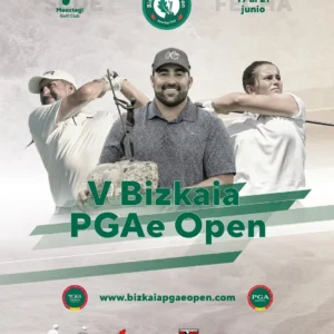 Cartel oficial del V Bizkaia PGAe Open en Meaztegi Golf, del 19 al 21 de junio - torneo golf bizkaia