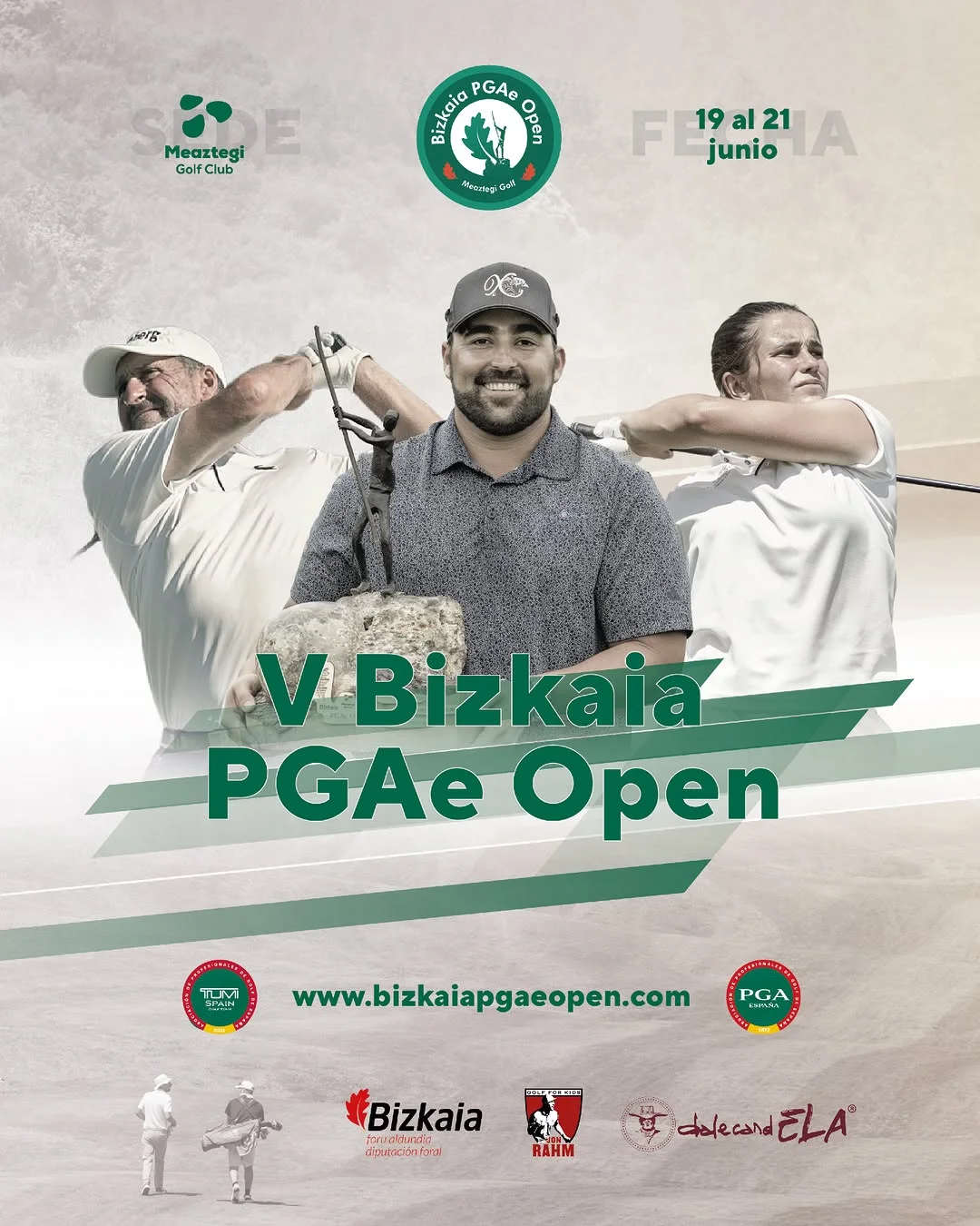 Cartel oficial del V Bizkaia PGAe Open en Meaztegi Golf, del 19 al 21 de junio - torneo golf bizkaia
