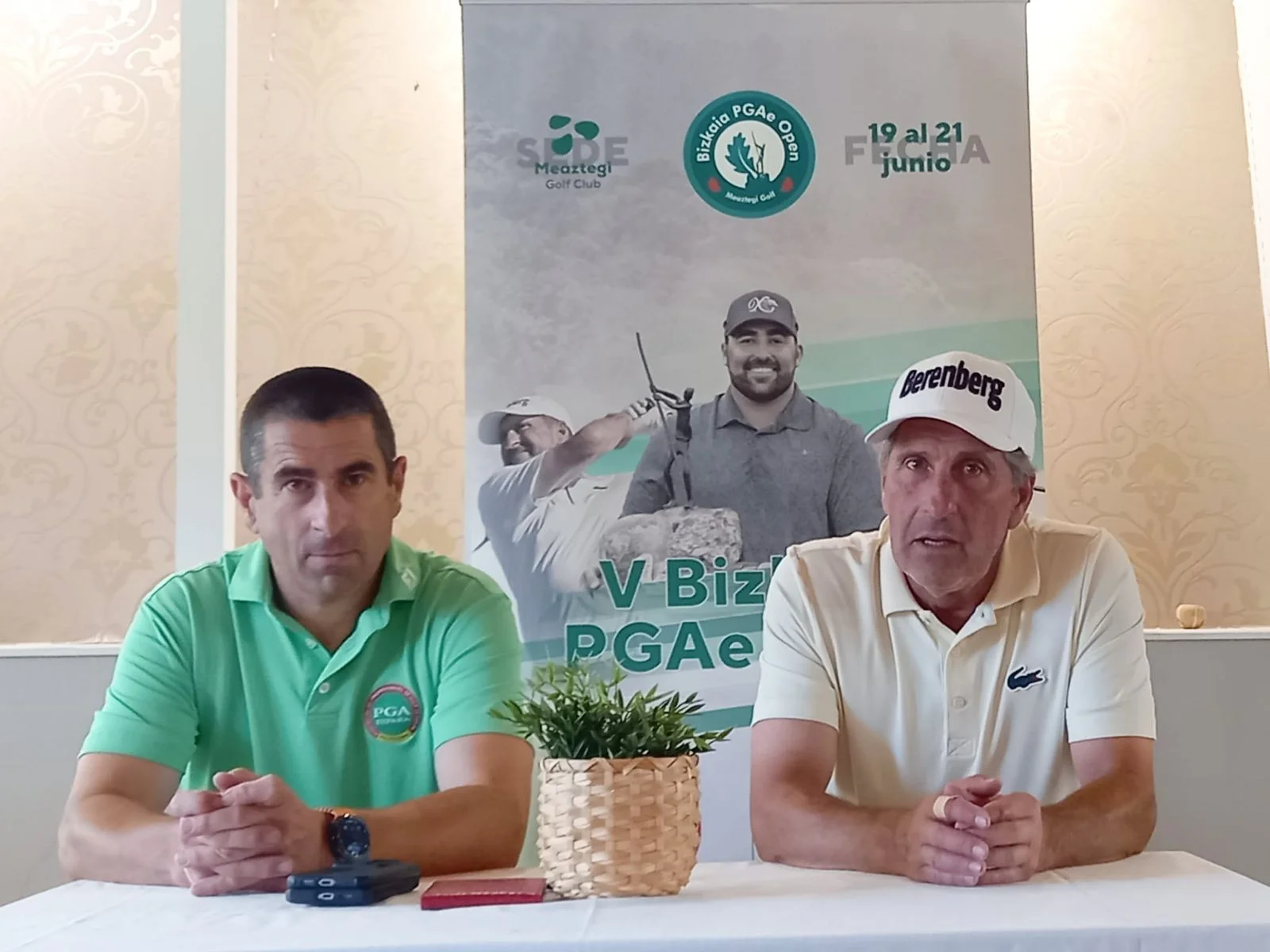 José María Olazábal atiende a los medios tras el Pro-Am del V Bizkaia PGAe Open 2026 en Meaztegi