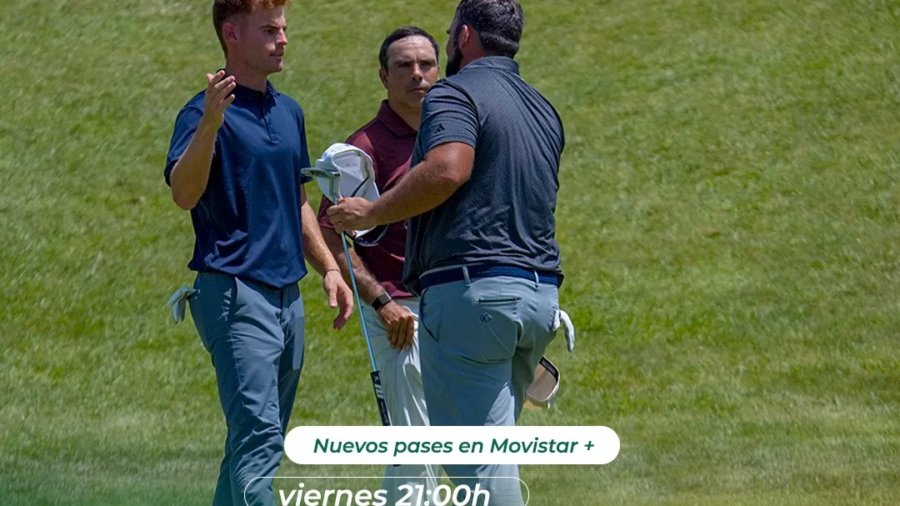 Gráfico promocional del Bizkaia PGAe Open en Movistar+ con los horarios de emisión del fin de semana