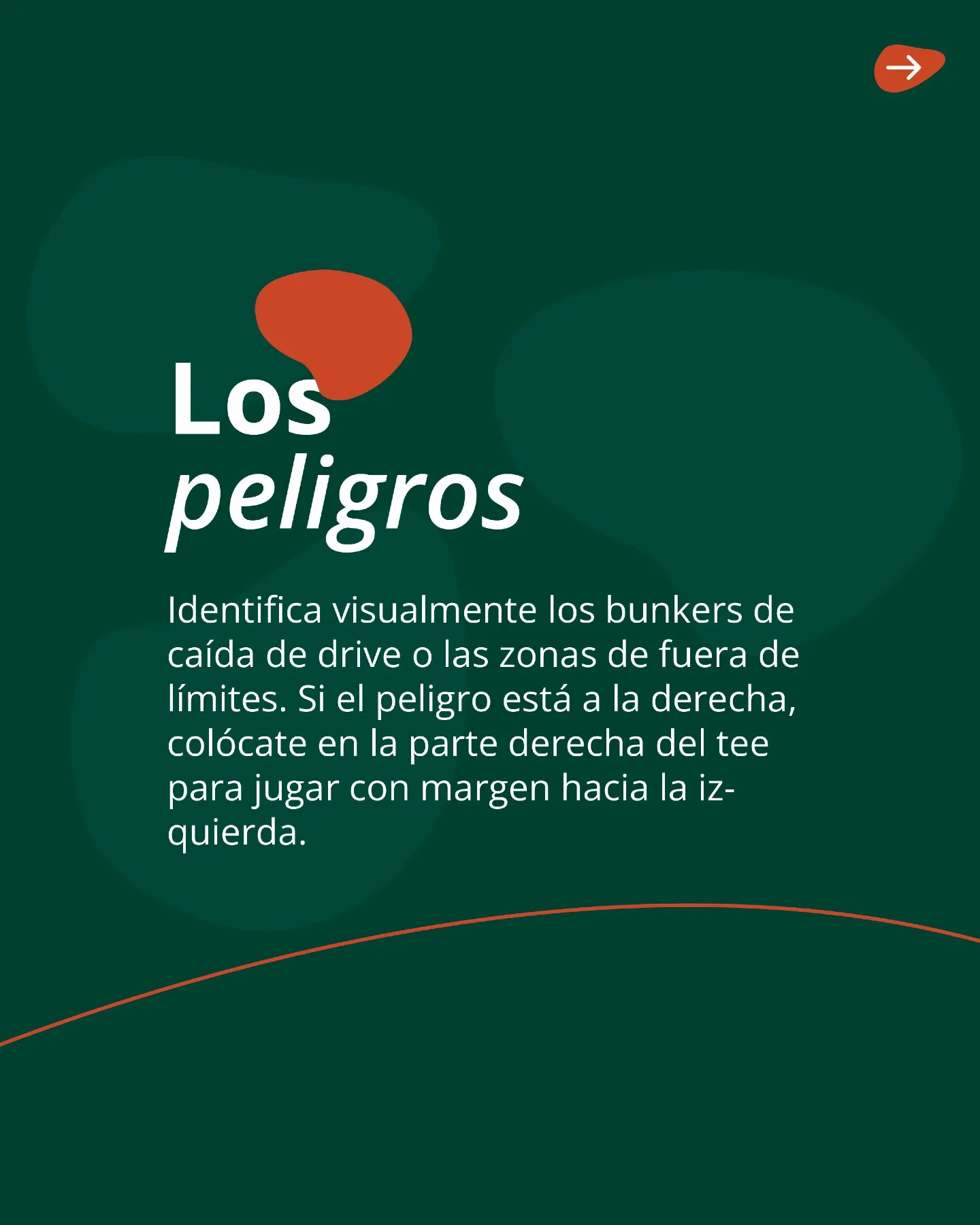 Identificar los peligros antes del tee de salida en el campo de Meaztegi
