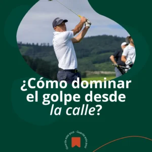 Golfista ejecutando un golpe desde el fairway en Meaztegi Golf, Bizkaia
