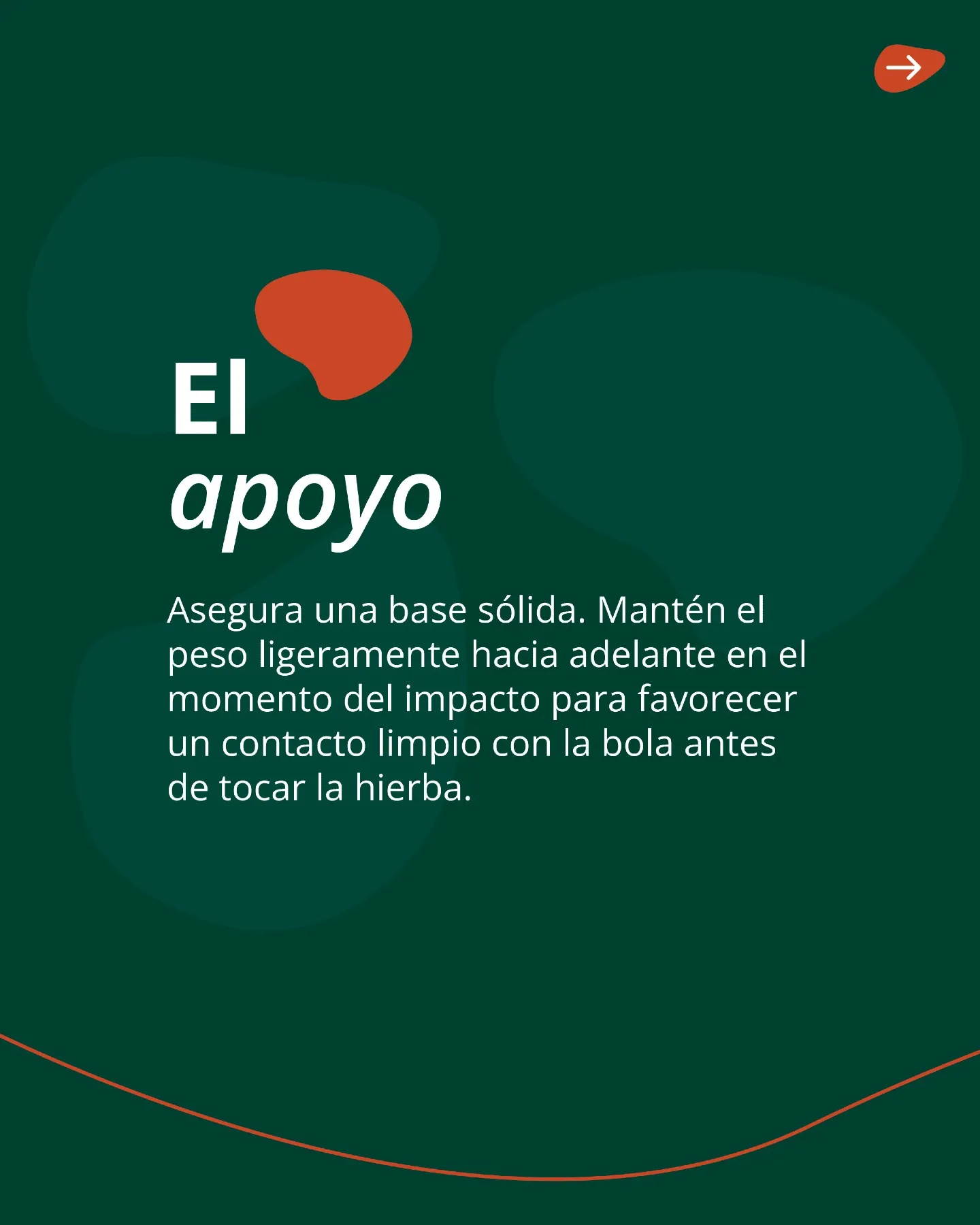 El apoyo y la base del golpe desde el fairway, con el peso hacia adelante en el impacto