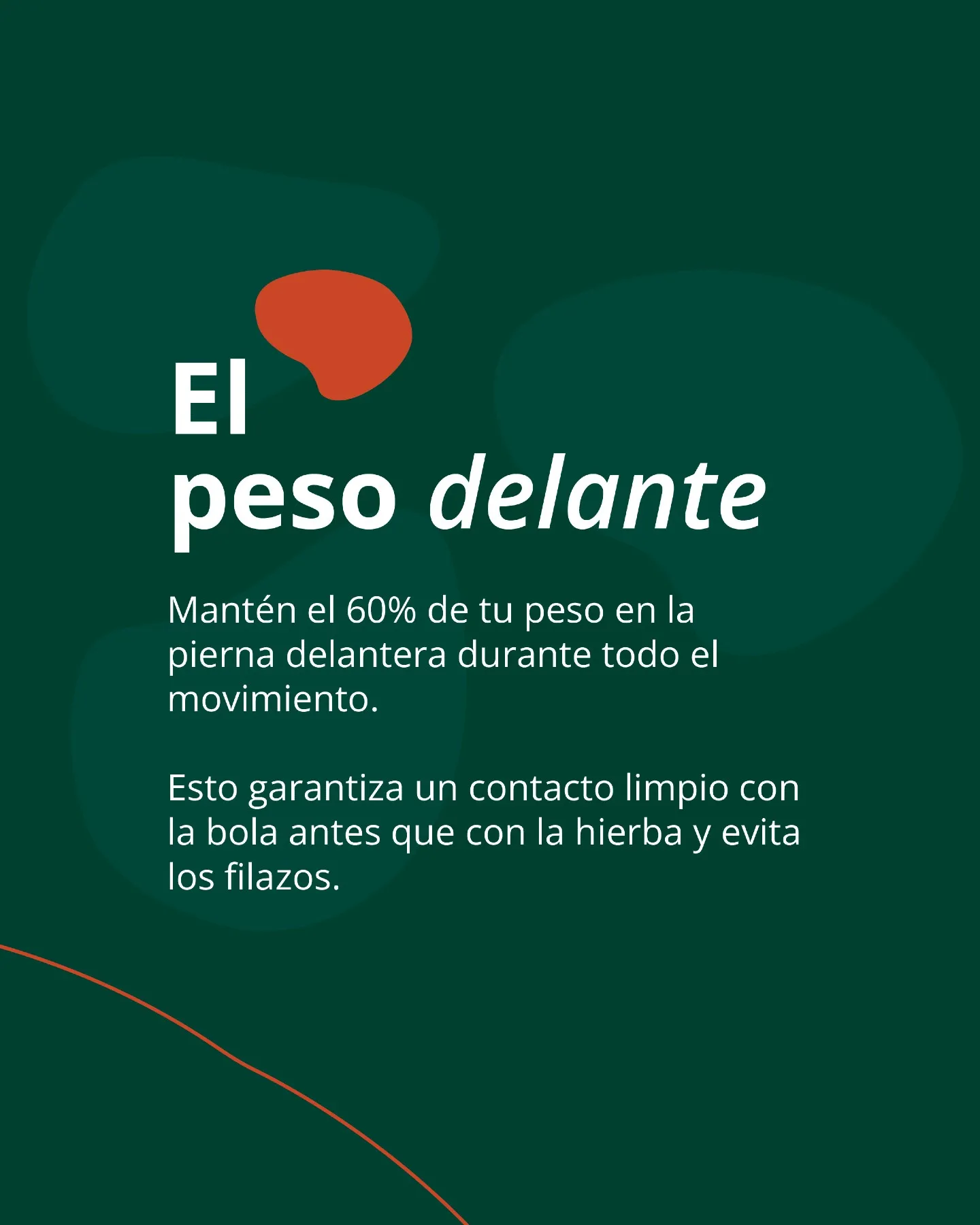 Peso en la pierna delantera para un pitch de contacto limpio