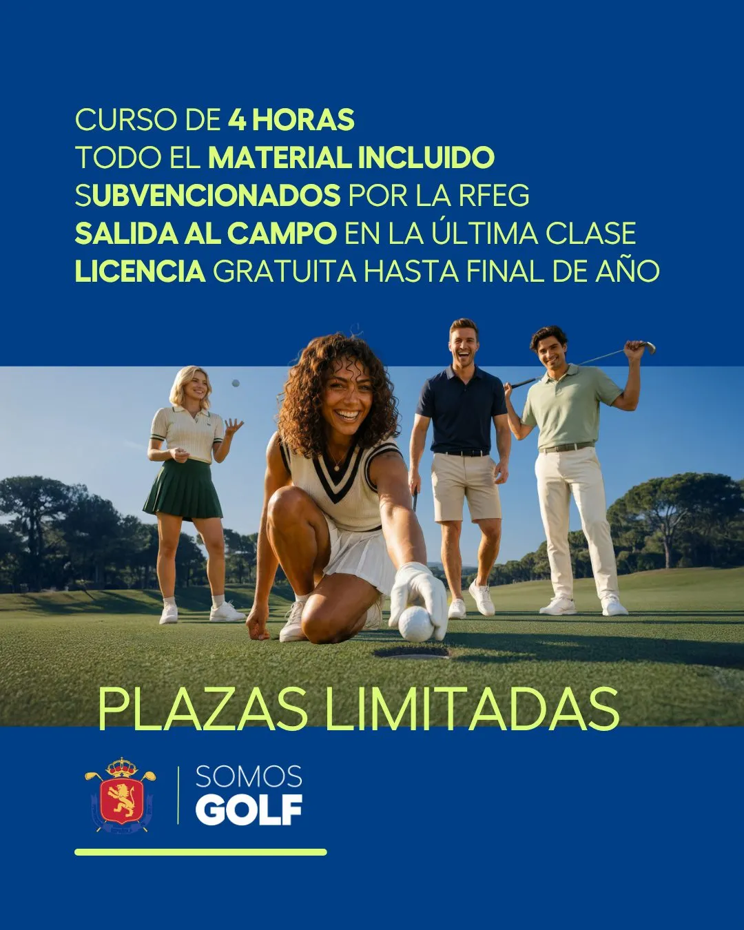 Detalle de los cursos de golf subvencionados en Meaztegi Golf: horas, material y licencia incluidos